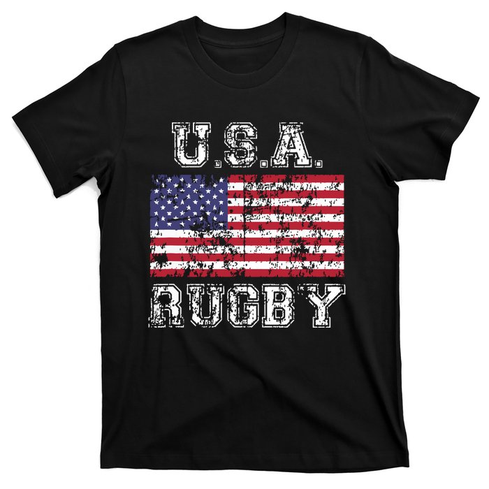 USA Rugby Shirts For Men Women Kids American Flag T-Shirt