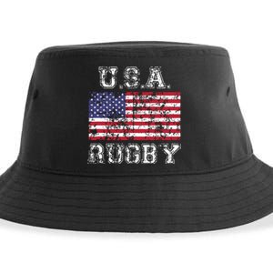 USA Rugby Shirts For Men Women Kids American Flag Sustainable Bucket Hat