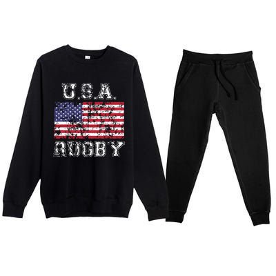 USA Rugby Shirts For Men Women Kids American Flag Premium Crewneck Sweatsuit Set