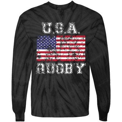 USA Rugby Shirts For Men Women Kids American Flag Tie-Dye Long Sleeve Shirt