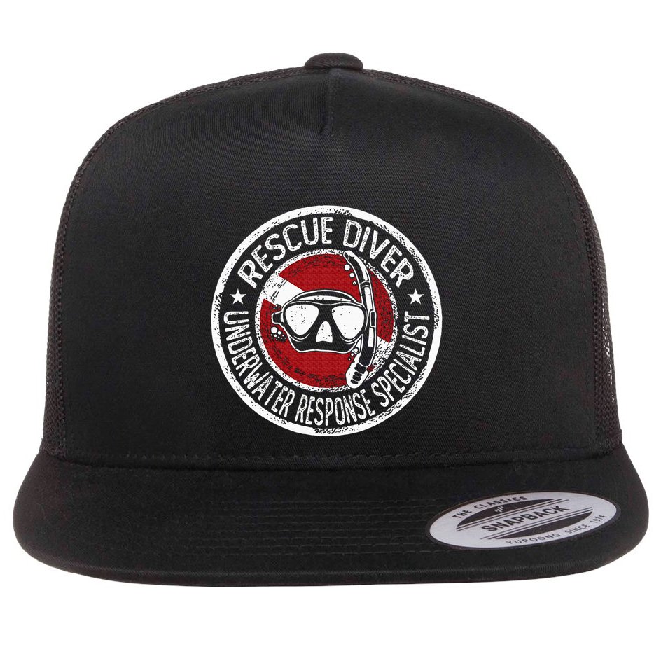 Underwater Response Sprcialist Under Water Rescue Diver Flat Bill Trucker Hat