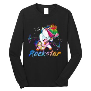 Unicorn Rock Star Guitar Rockin Music Singer Long Sleeve Shirt