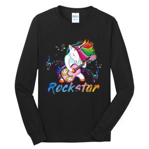 Unicorn Rock Star Guitar Rockin Music Singer Tall Long Sleeve T-Shirt