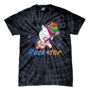 Unicorn Rock Star Guitar Rockin Music Singer Tie-Dye T-Shirt