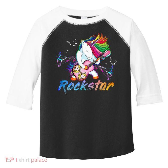 Unicorn Rock Star Guitar Rockin Music Singer Toddler Fine Jersey T-Shirt