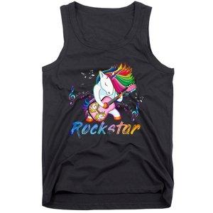 Unicorn Rock Star Guitar Rockin Music Singer Tank Top