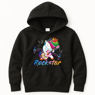 Unicorn Rock Star Guitar Rockin Music Singer Kids Hoodie