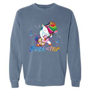 Unicorn Rock Star Guitar Rockin Music Singer Garment-Dyed Sweatshirt