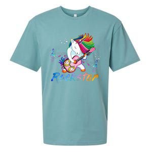 Unicorn Rock Star Guitar Rockin Music Singer Sueded Cloud Jersey T-Shirt