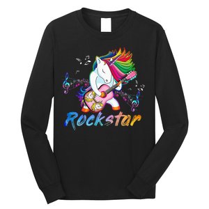 Unicorn Rock Star Guitar Rockin Music Singer Tee Long Sleeve Shirt