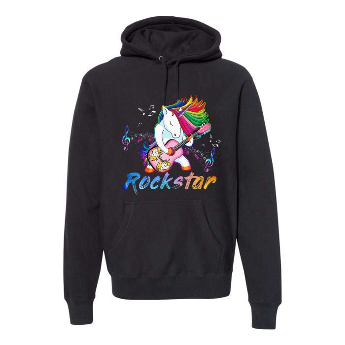 Unicorn Rock Star Guitar Rockin Music Singer Tee Premium Hoodie