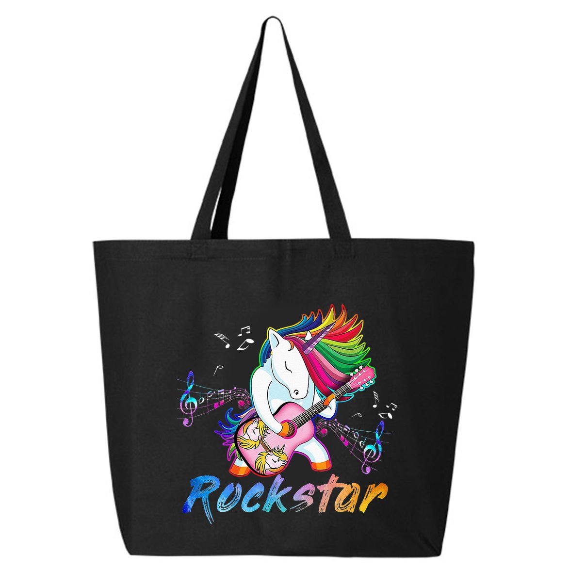 Unicorn Rock Star Guitar Rockin Music Singer Tee 25L Jumbo Tote