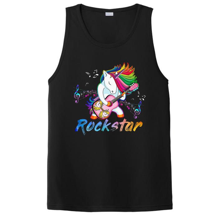 Unicorn Rock Star Guitar Rockin Music Singer Tee PosiCharge Competitor Tank