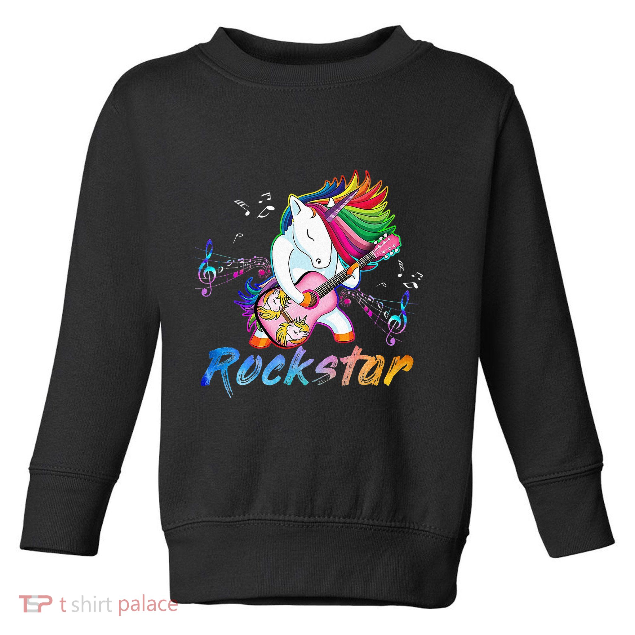 Unicorn Rock Star Guitar Rockin Music Singer Tee Toddler Sweatshirt