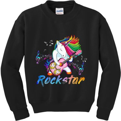 Unicorn Rock Star Guitar Rockin Music Singer Tee Kids Sweatshirt