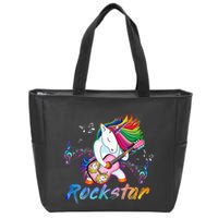Unicorn Rock Star Guitar Rockin Music Singer Tee Zip Tote Bag