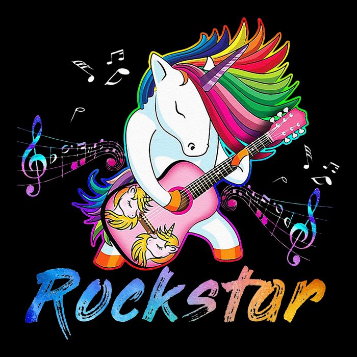 Unicorn Rock Star Guitar Rockin Music Singer Tee Zip Tote Bag