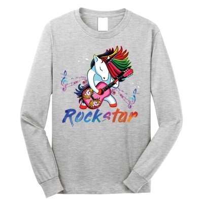 Unicorn Rock Star Guitar Rockin Music Singer Tee Long Sleeve Shirt