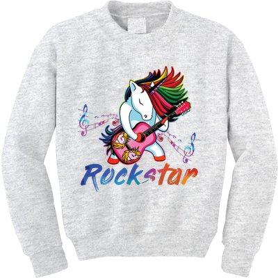Unicorn Rock Star Guitar Rockin Music Singer Tee Kids Sweatshirt