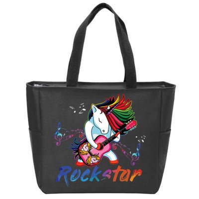 Unicorn Rock Star Guitar Rockin Music Singer Tee Zip Tote Bag