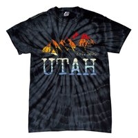 Utah Retro Sunset Vintage Mountain Home Est 1896 Cool Hiking Tie-Dye T-Shirt