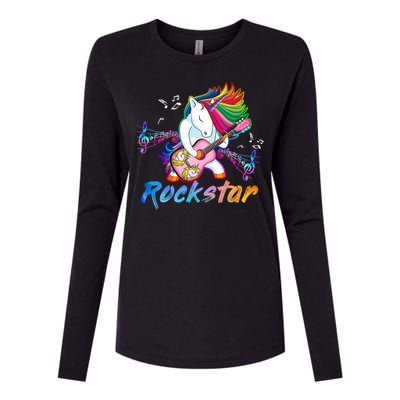 Unicorn Rock Star Guitar Rockin Music Singer Womens Cotton Relaxed Long Sleeve T-Shirt