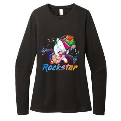 Unicorn Rock Star Guitar Rockin Music Singer Womens CVC Long Sleeve Shirt