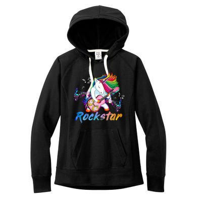 Unicorn Rock Star Guitar Rockin Music Singer Women's Fleece Hoodie