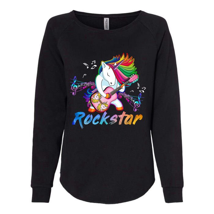 Unicorn Rock Star Guitar Rockin Music Singer Womens California Wash Sweatshirt