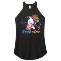 Unicorn Rock Star Guitar Rockin Music Singer Women's Perfect Tri Rocker Tank