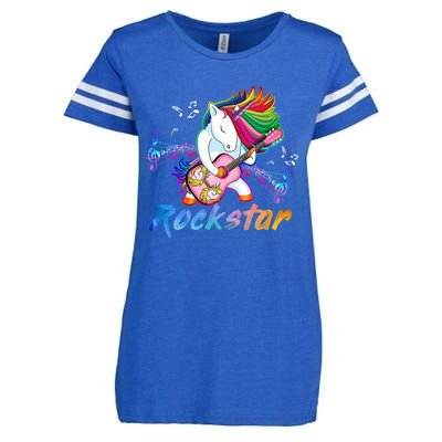 Unicorn Rock Star Guitar Rockin Music Singer Enza Ladies Jersey Football T-Shirt