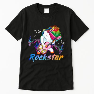 Unicorn Rock star Guitar Rockin' music singer Tall T-Shirt