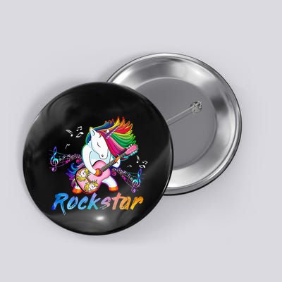 Unicorn Rock star Guitar Rockin' music singer Button