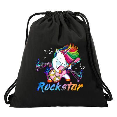 Unicorn Rock star Guitar Rockin' music singer Drawstring Bag
