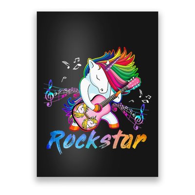 Unicorn Rock star Guitar Rockin' music singer Poster