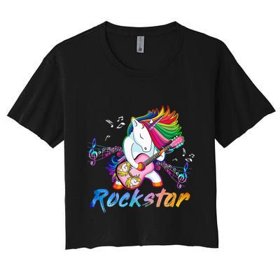 Unicorn Rock star Guitar Rockin' music singer Crop Top