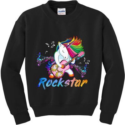 Unicorn Rock star Guitar Rockin' music singer Kids Sweatshirt