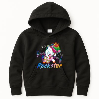 Unicorn Rock star Guitar Rockin' music singer Kids Hoodie