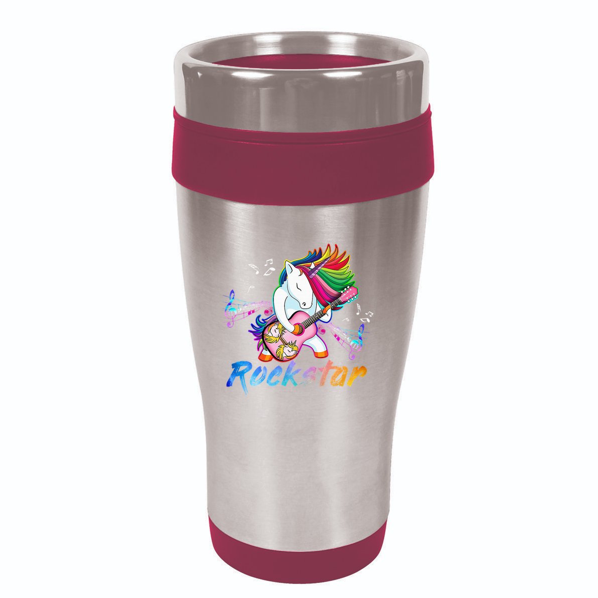 Unicorn Rock star Guitar Rockin' music singer 16oz Travel Tumbler