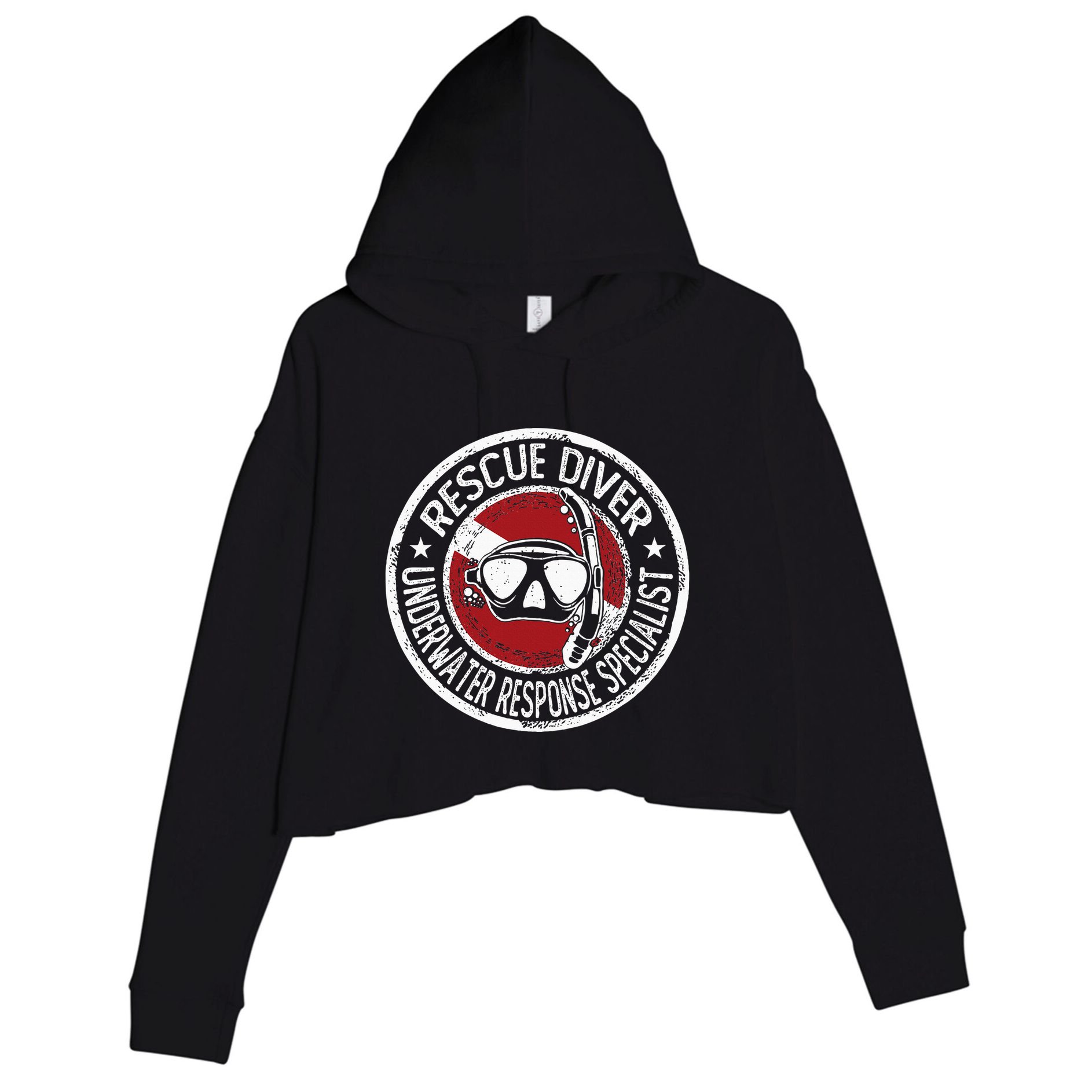 Underwater Response Sprcialist Under Water Rescue Diver Crop Fleece Hoodie