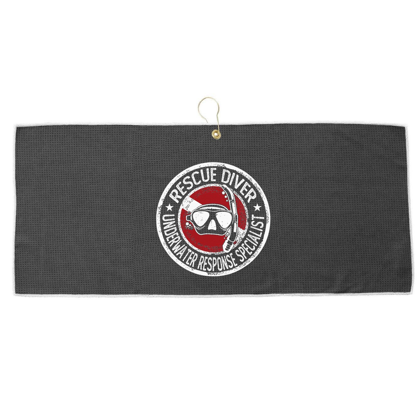 Underwater Response Sprcialist Under Water Rescue Diver Large Microfiber Waffle Golf Towel