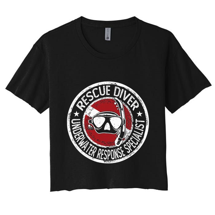 Underwater Response Sprcialist Under Water Rescue Diver Women's Crop Top Tee