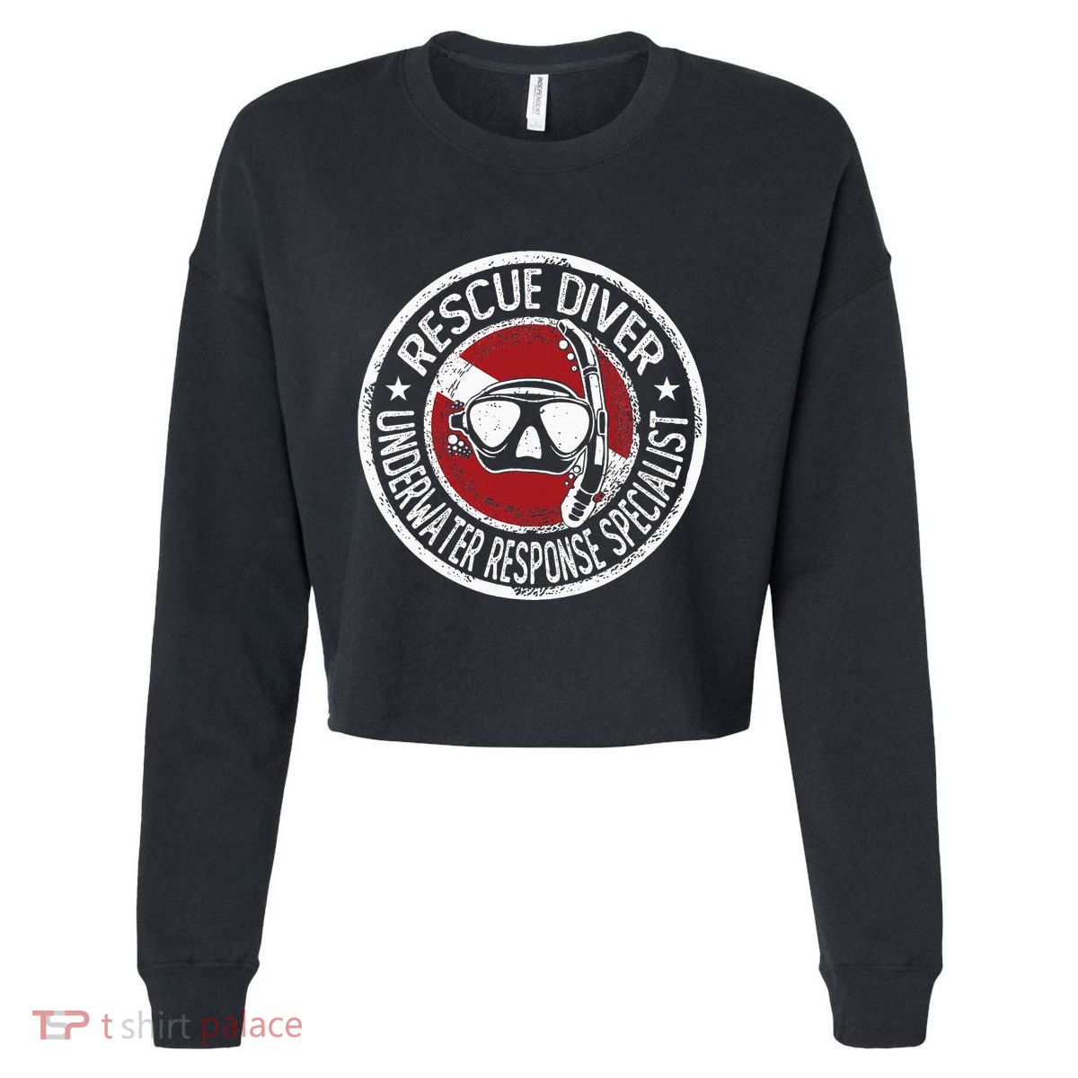 Underwater Response Sprcialist Under Water Rescue Diver Cropped Pullover Crew