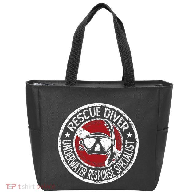 Underwater Response Sprcialist Under Water Rescue Diver Zip Tote Bag
