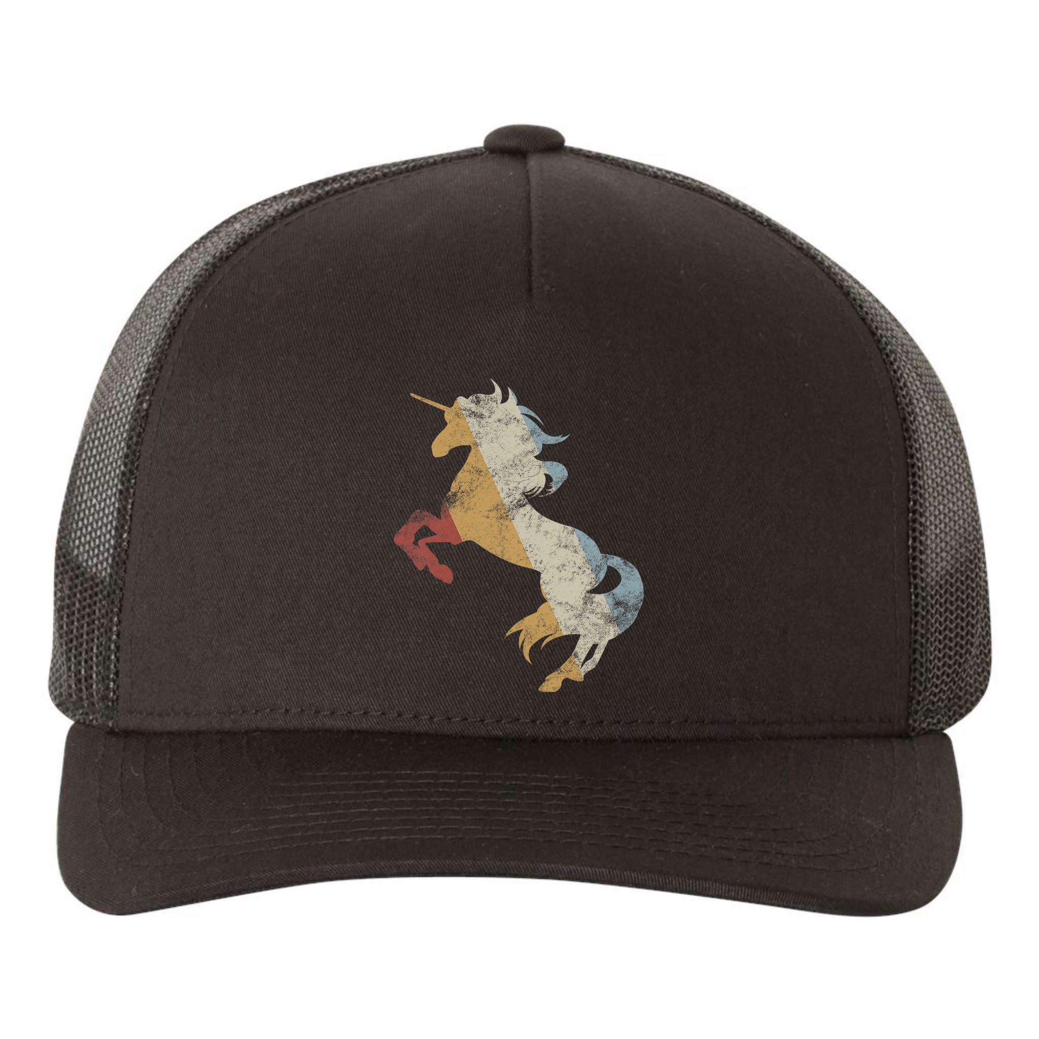 Unicorn Retro Style Vintage Yupoong Adult 5-Panel Trucker Hat