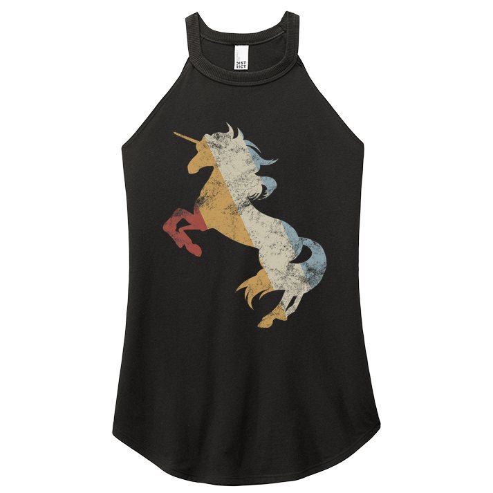 Unicorn Retro Style Vintage Women's Perfect Tri Rocker Tank