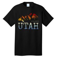 Utah Retro Sunset Vintage Mountain Home Est 1896 Cool Hiking Tall T-Shirt