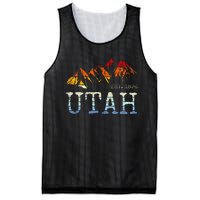 Utah Retro Sunset Vintage Mountain Home Est 1896 Cool Hiking Mesh Reversible Basketball Jersey Tank