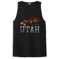 Utah Retro Sunset Vintage Mountain Home Est 1896 Cool Hiking PosiCharge Competitor Tank