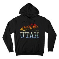 Utah Retro Sunset Vintage Mountain Home Est 1896 Cool Hiking Hoodie